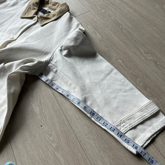 J Crew Barn Jacket In Canvas Womens XL White Tiny Flaw - Picture 9 of 16